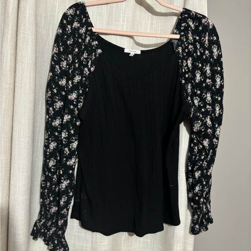 Floral Black Women's Top